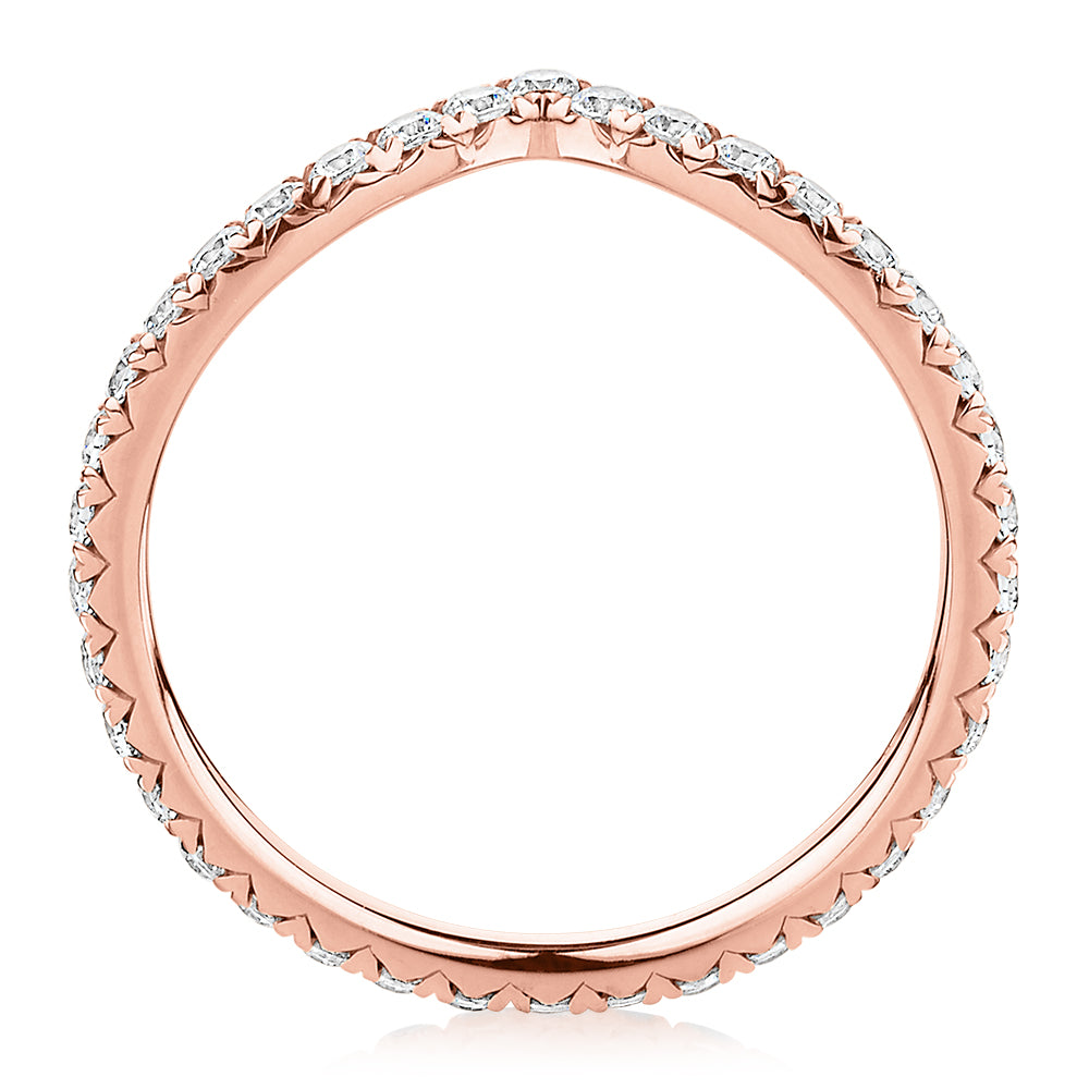 All-rounder eternity band with 0.57 carats* of diamond simulants in 10 carat rose gold