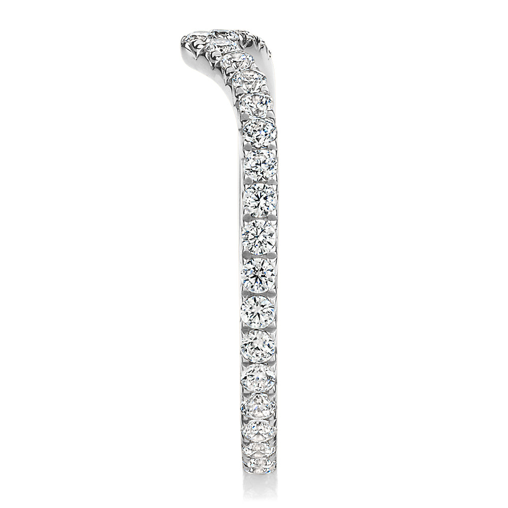 All-rounder eternity band with 0.57 carats* of diamond simulants in 10 carat white gold