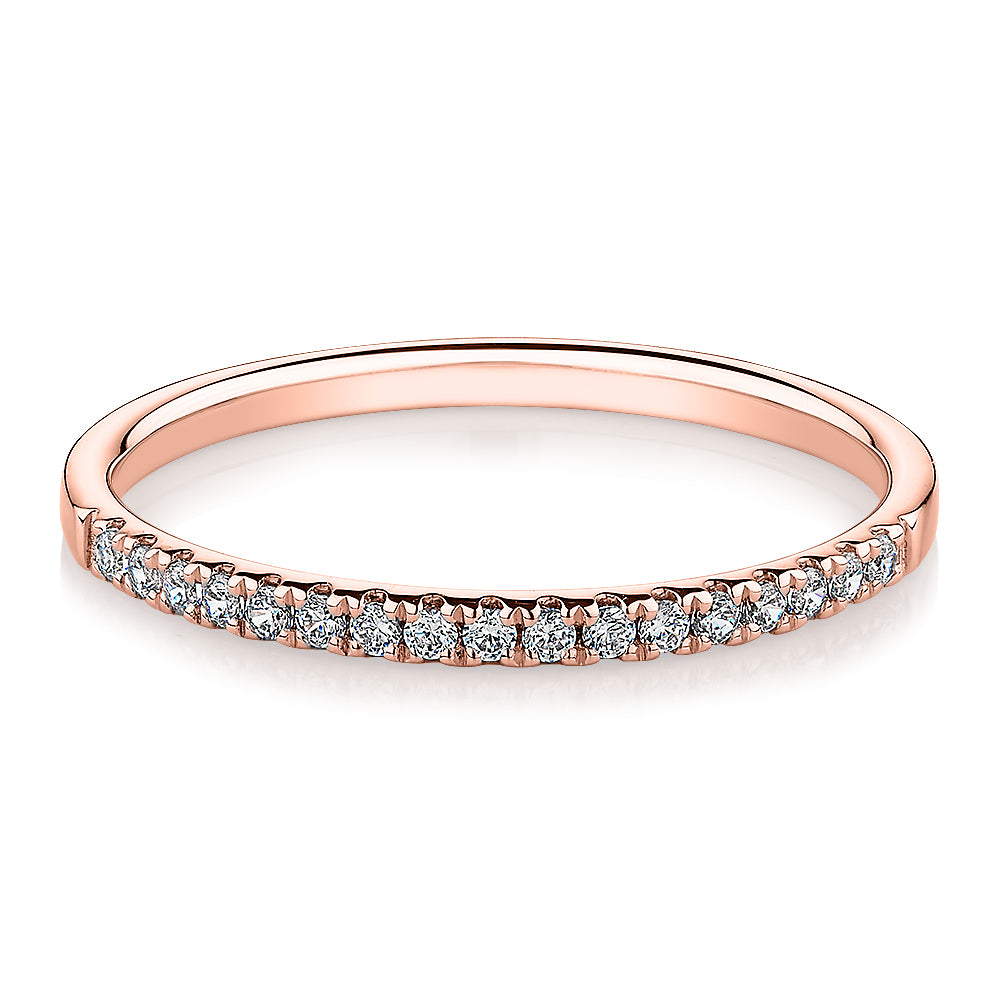 Wedding or eternity band in 14 carat rose gold