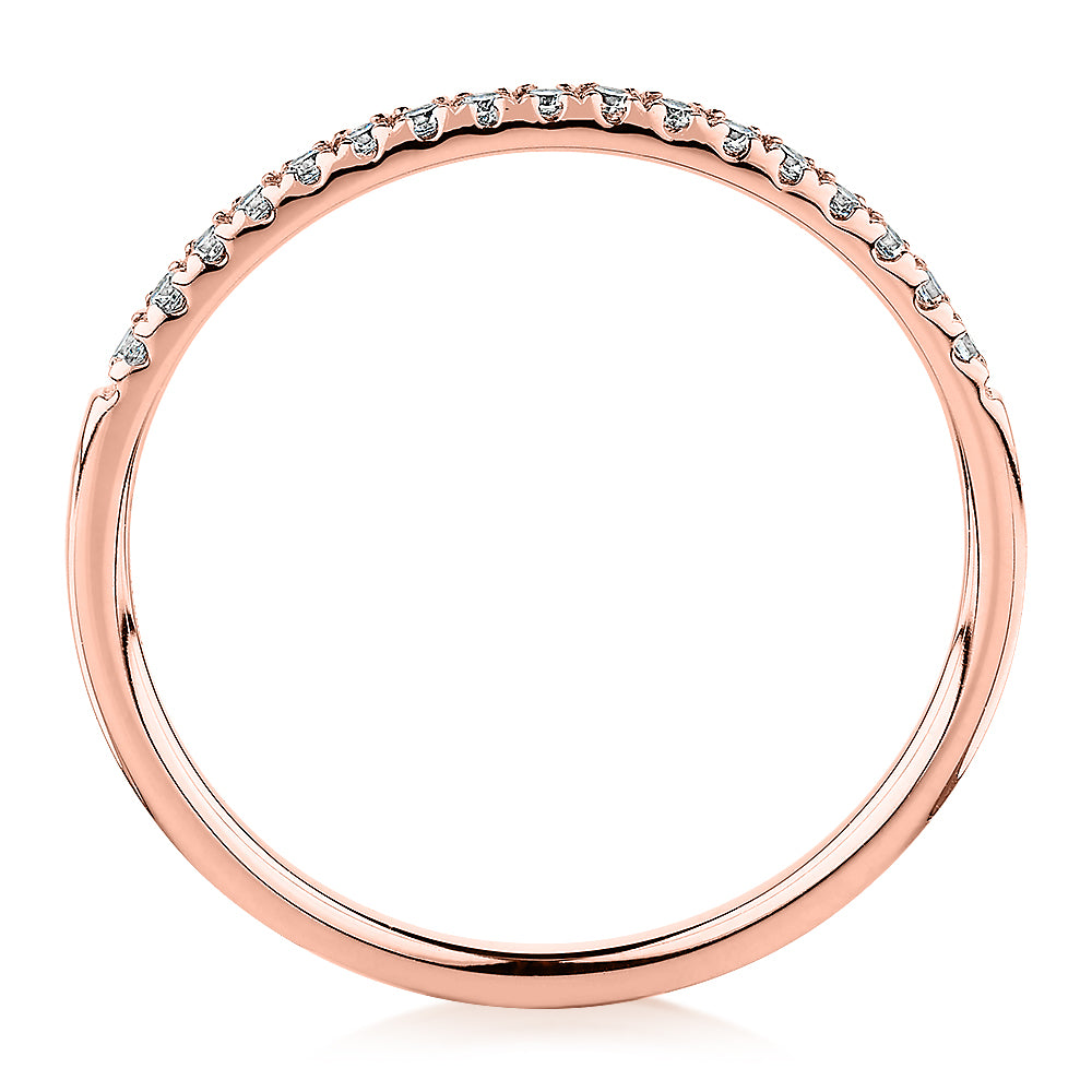 Wedding or eternity band in 14 carat rose gold