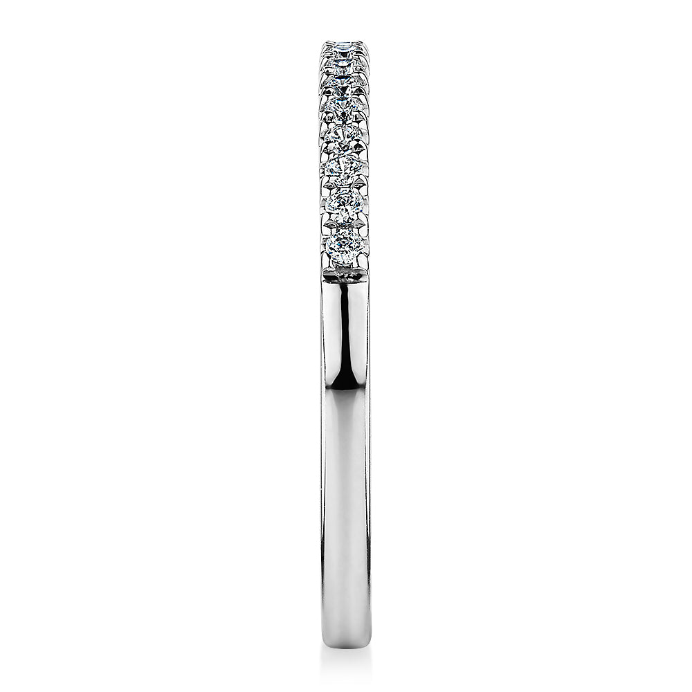Wedding or eternity band in 14 carat white gold