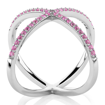 Dress ring with 0.45 carats* of diamond simulants in sterling silver secondary view