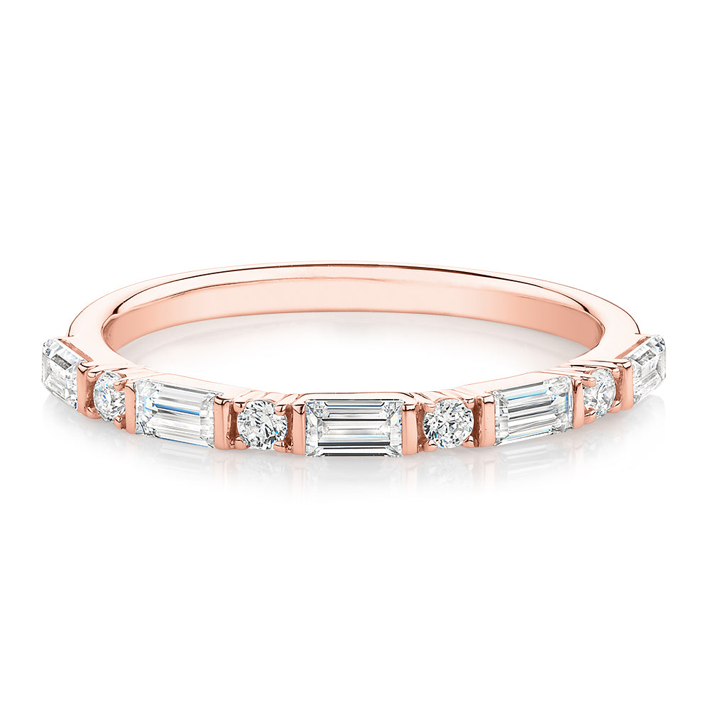 Rose gold deals baguette wedding band