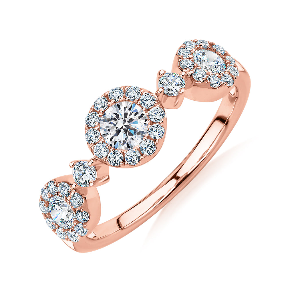 Celeste Dress ring with 0.83 carats* of diamond simulants in 10 carat rose gold