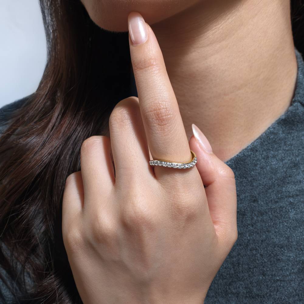 DUO Dress ring with 0.39 carats* of Signature Simulants in 18 carat yellow gold vermeil