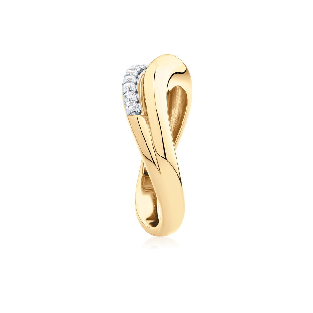 DUO Dress ring with 0.21 carats* of Signature Simulants in 18 carat yellow gold vermeil