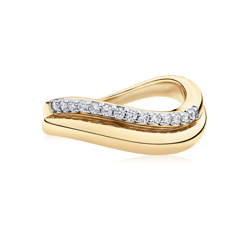 DUO Dress ring with 0.21 carats* of Signature Simulants in 18 carat yellow gold vermeil