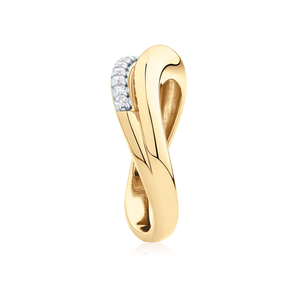 DUO Dress ring with 0.21 carats* of Signature Simulants in 18 carat yellow gold vermeil