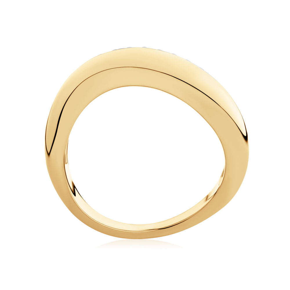 DUO Dress ring with 0.21 carats* of Signature Simulants in 18 carat yellow gold vermeil