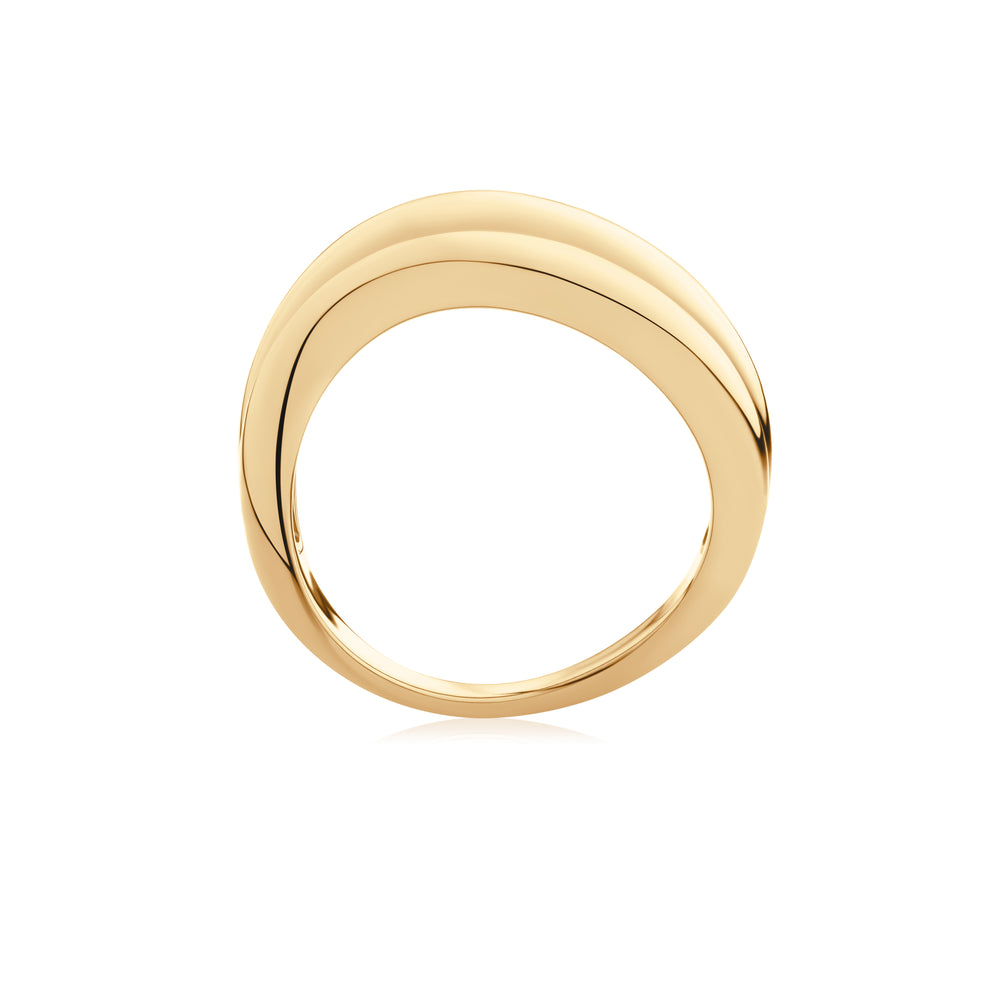 DUO Dress ring in 18 carat yellow gold vermeil