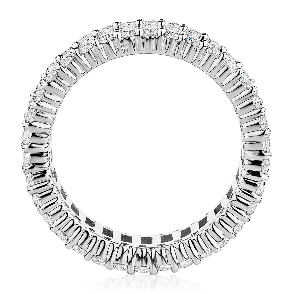 All-rounder eternity band with 5.4 carats* of diamond simulants in 10 carat white gold