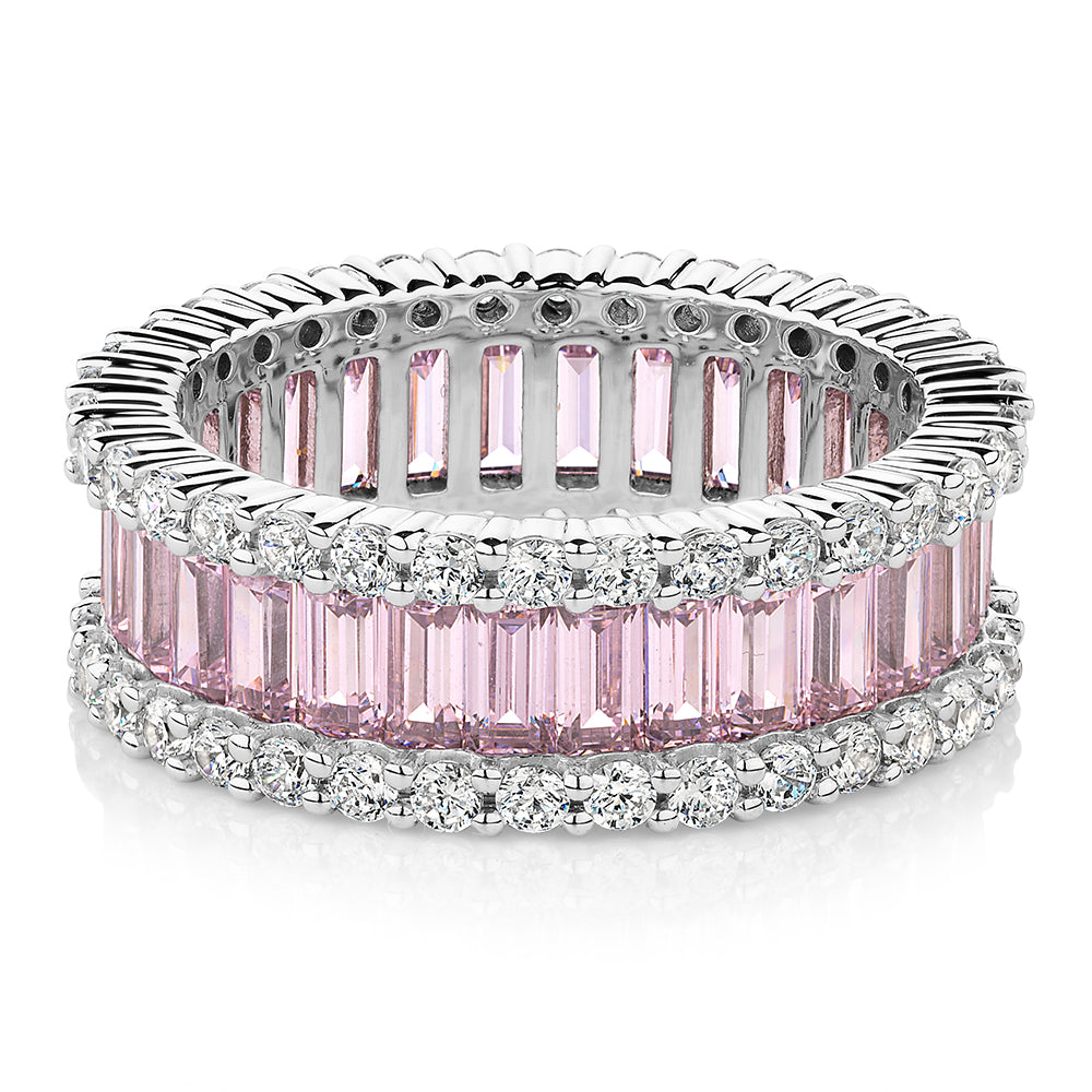 All-rounder eternity band with 5.40 carats* of diamond simulants in 10 carat white gold