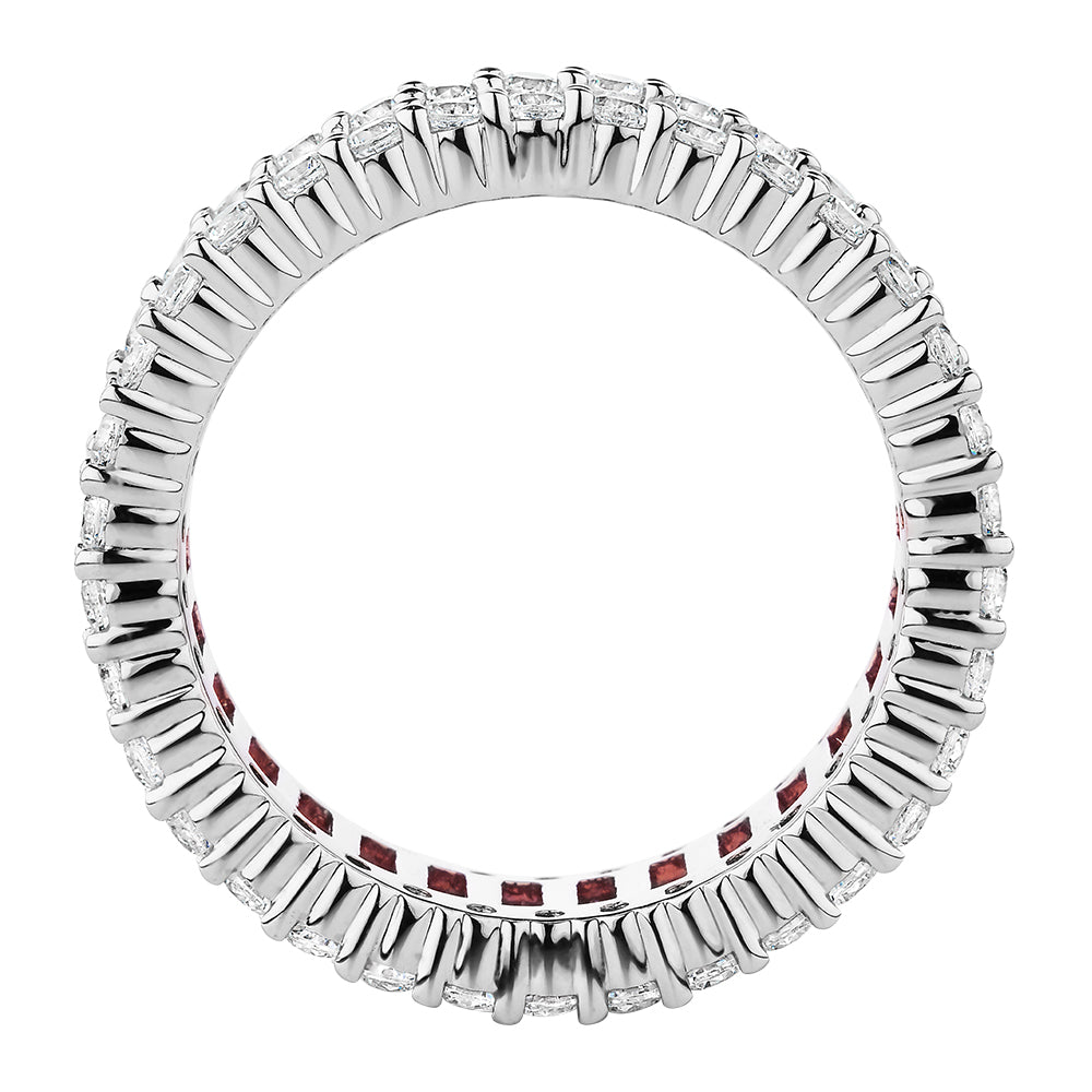 All-rounder eternity band with 5.40 carats* of diamond simulants in 10 carat white gold
