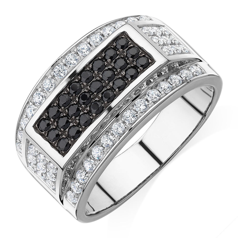 Dress ring with 0.7 carats* of diamond simulants in sterling silver
