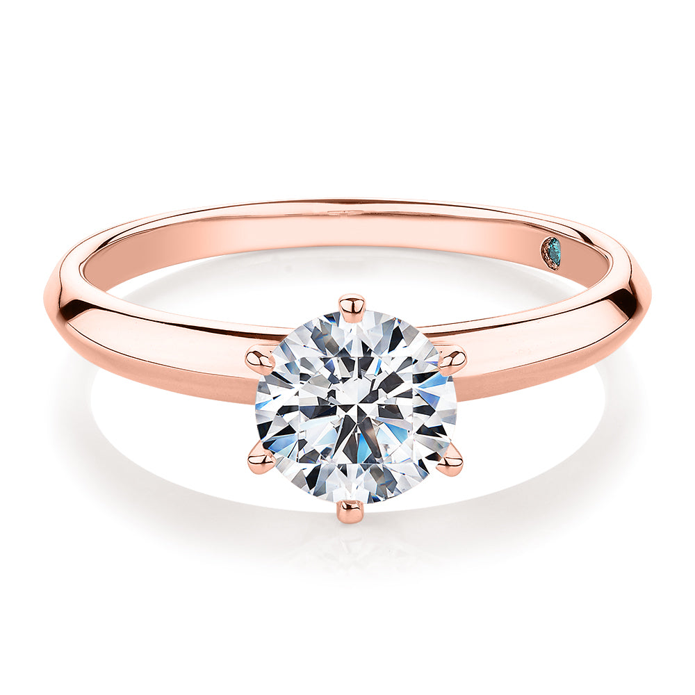 Rose gold on sale solitaire diamond ring