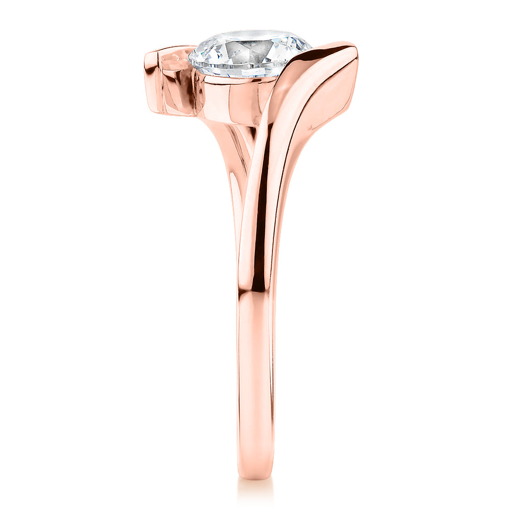 Premium Certified Lab-Grown Diamond, 1.00 carat round brilliant solitaire engagement ring in 10 carat rose gold