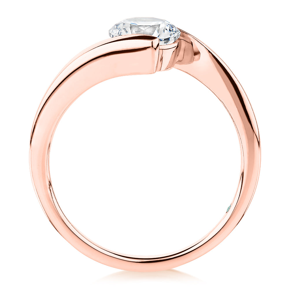 Premium Certified Lab-Grown Diamond, 1.00 carat round brilliant solitaire engagement ring in 10 carat rose gold
