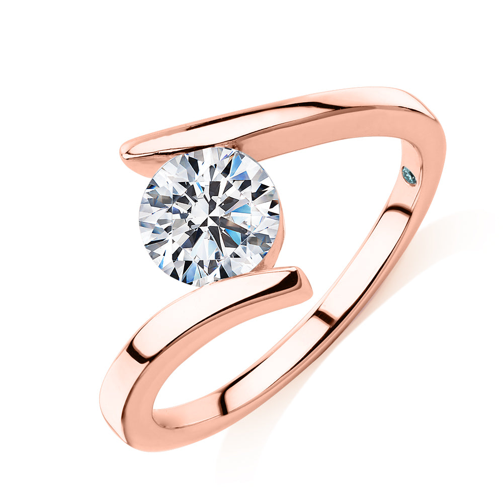 Premium Certified Lab-Grown Diamond, 1.00 carat round brilliant solitaire engagement ring in 10 carat rose gold