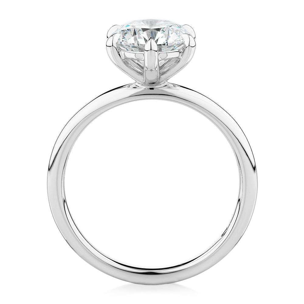 Signature Simulant Diamond 2.00 carat* round brilliant solitaire engagement ring in 14 carat white gold