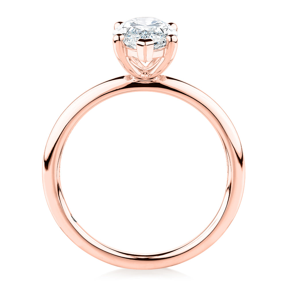 Premium Certified Lab-Grown Diamond, 2.00 carat marquise solitaire engagement ring in 14 carat rose gold