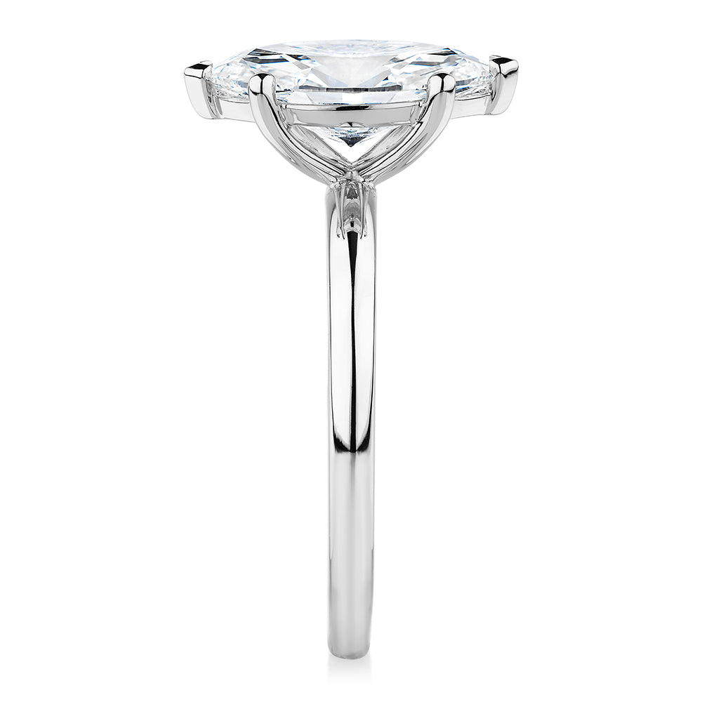 Premium Certified Lab-Grown Diamond, 2.00 carat marquise solitaire engagement ring in 14 carat white gold