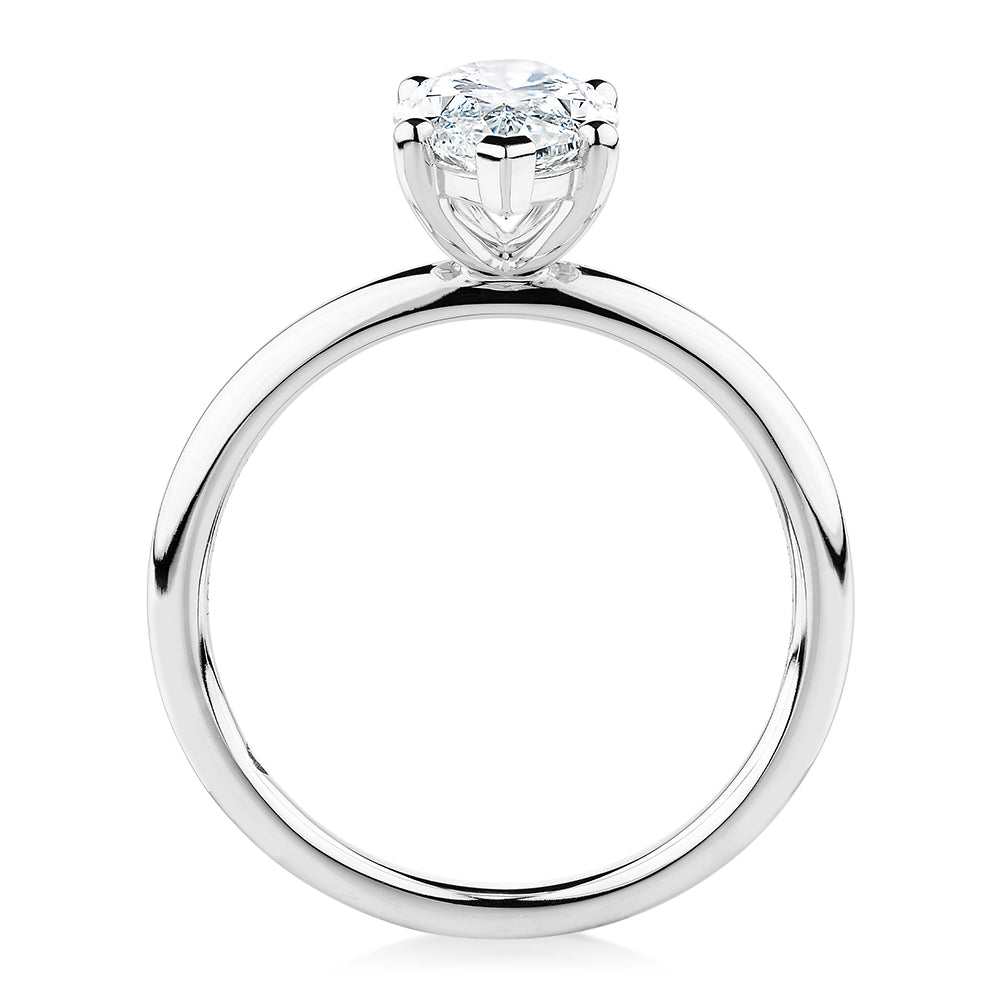 Premium Certified Lab-Grown Diamond, 2.00 carat marquise solitaire engagement ring in 14 carat white gold