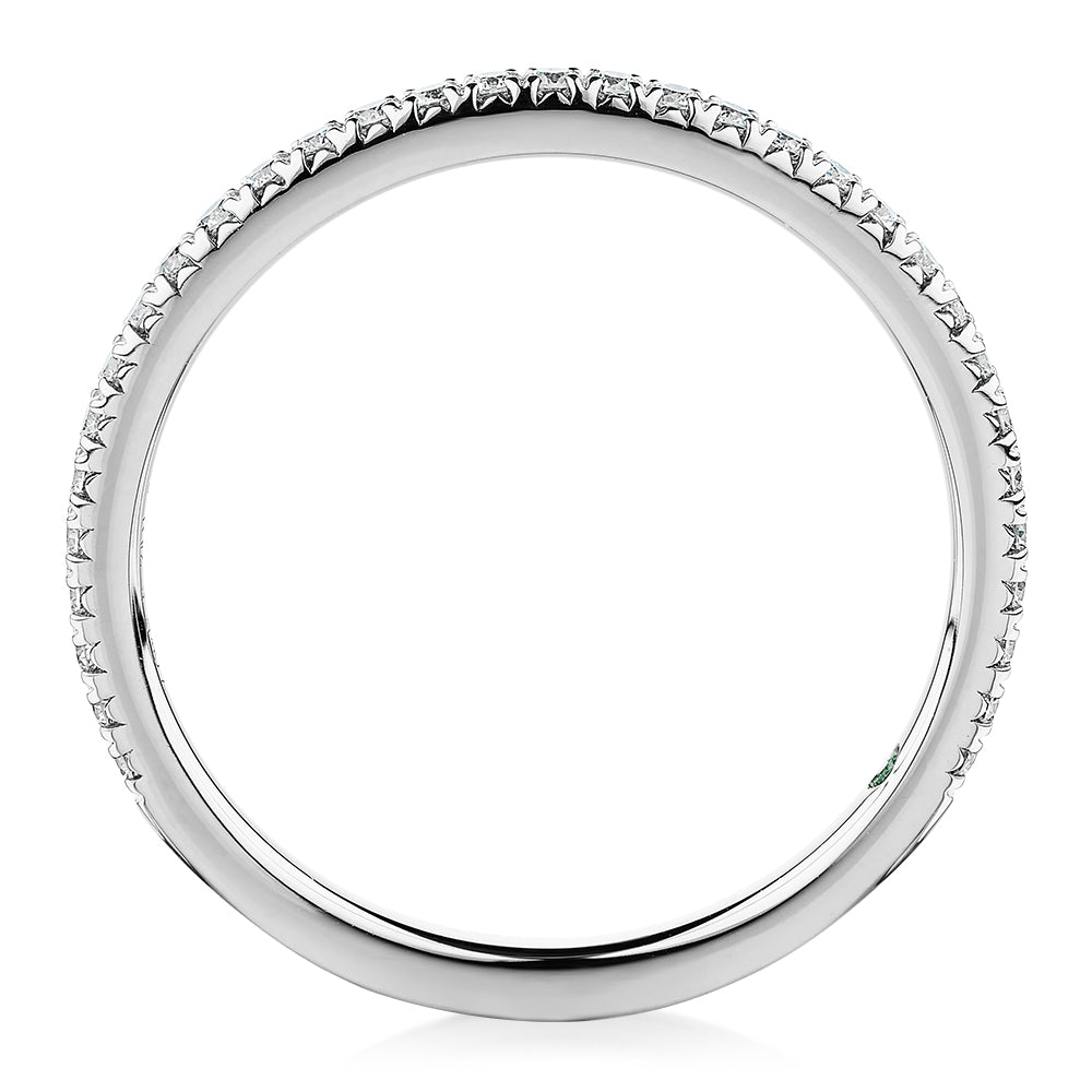 Premium Laboratory Created Diamond, 0.23 carat TW round brilliant wedding or eternity band in 14 carat white gold