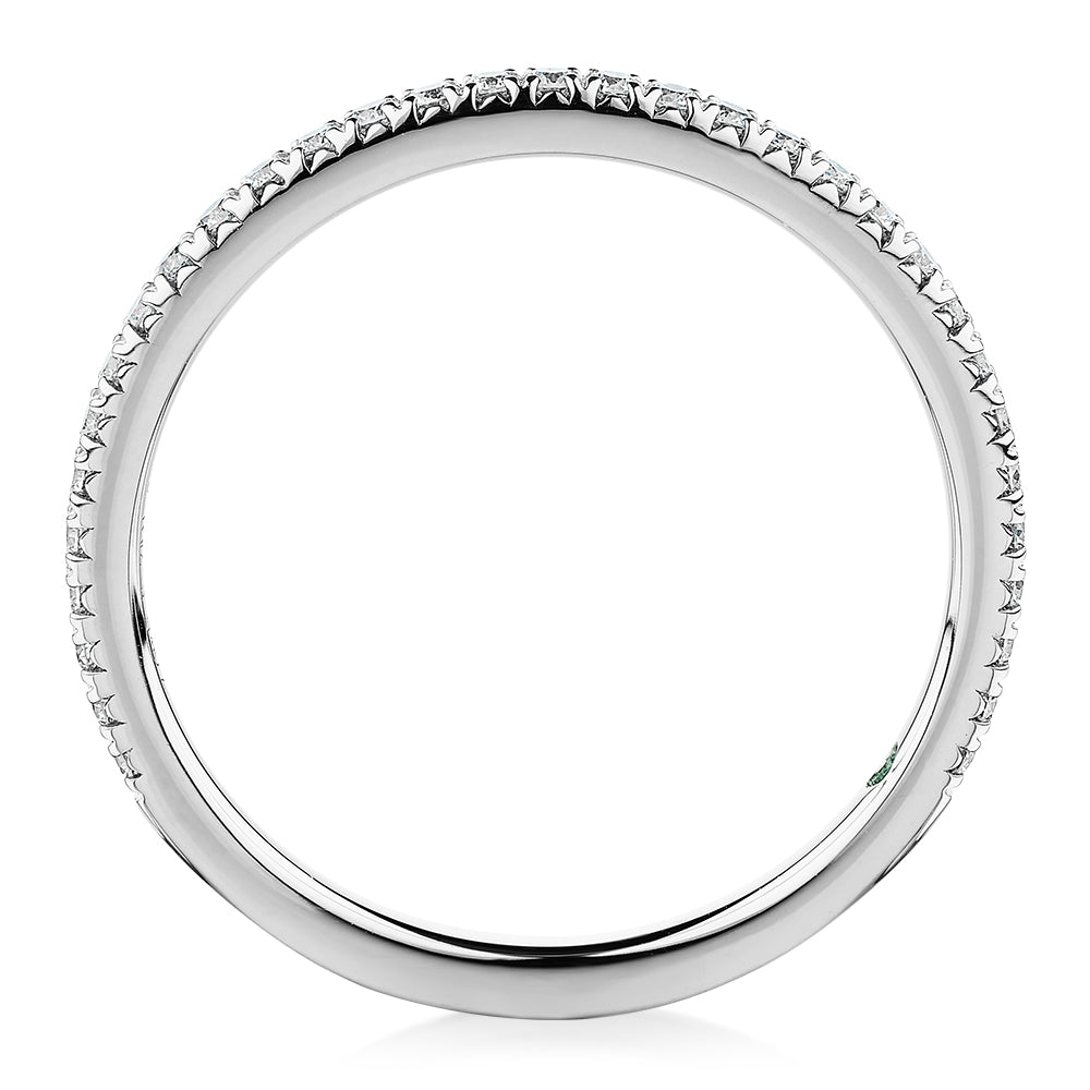 Premium Laboratory Created Diamond, 0.23 carat TW round brilliant wedding or eternity band in 18 carat white gold