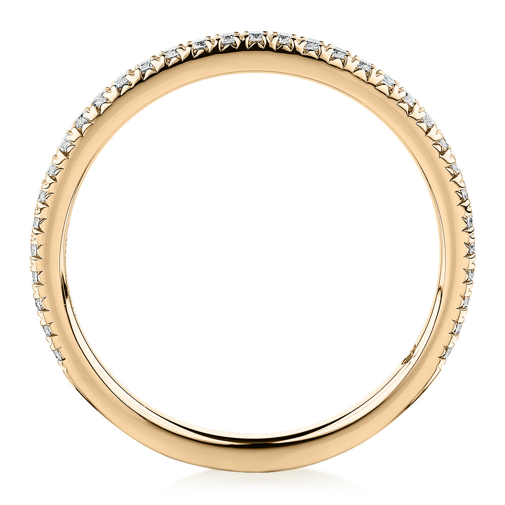 Premium Laboratory Created Diamond, 0.23 carat TW round brilliant wedding or eternity band in 14 carat yellow gold