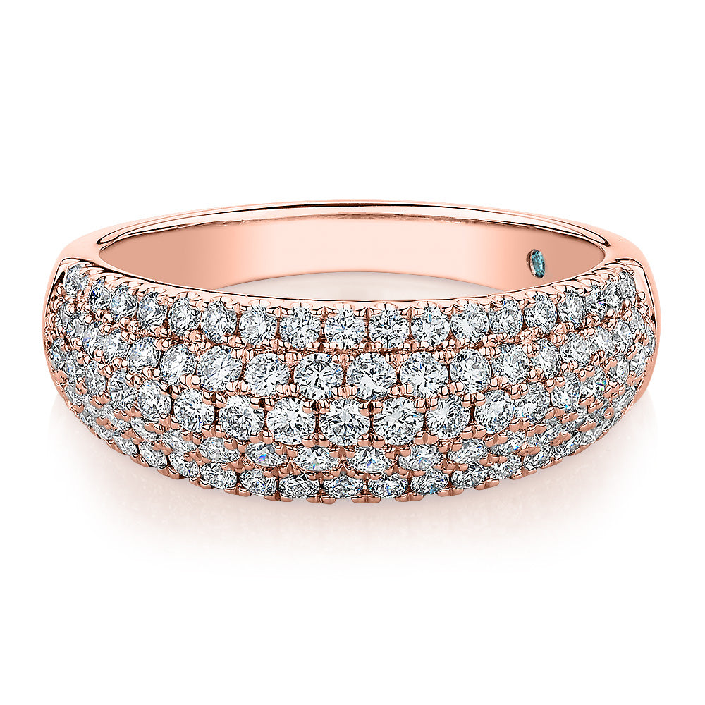 Premium Lab-Grown Diamond, 1.00 carat TW round brilliant dress ring in 14 carat rose gold