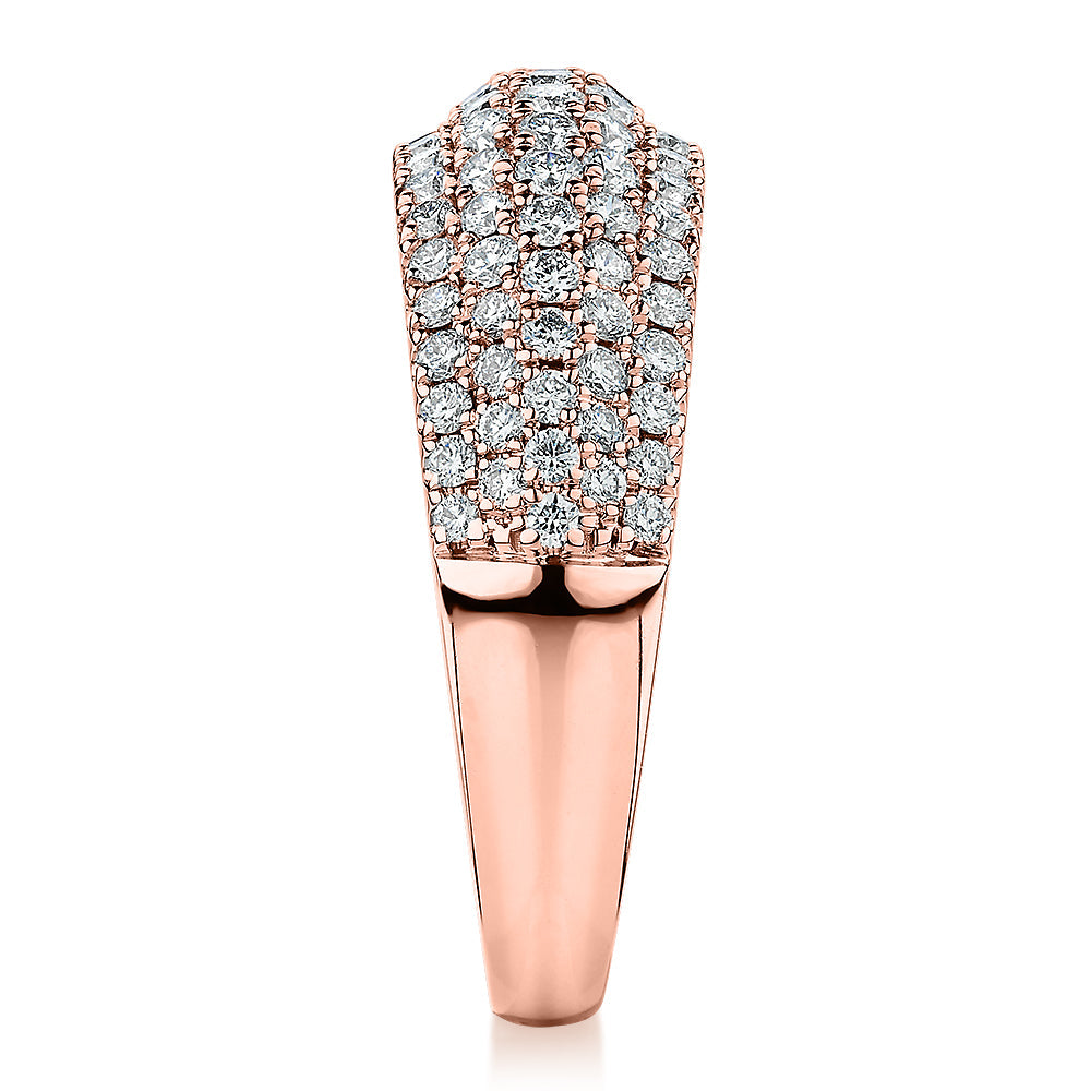 Premium Lab-Grown Diamond, 1.00 carat TW round brilliant dress ring in 18 carat rose gold