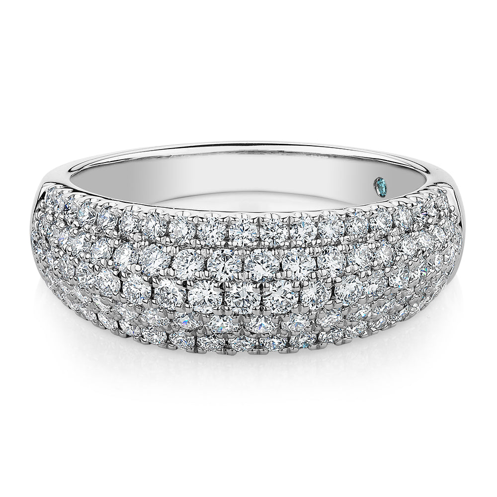 Premium Lab-Grown Diamond, 1.00 carat TW round brilliant dress ring in 14 carat white gold