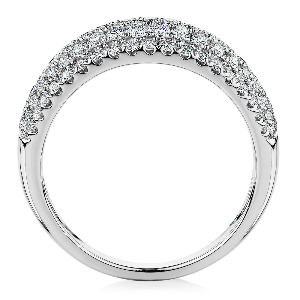 Premium Lab-Grown Diamond, 1.00 carat TW round brilliant dress ring in 14 carat white gold