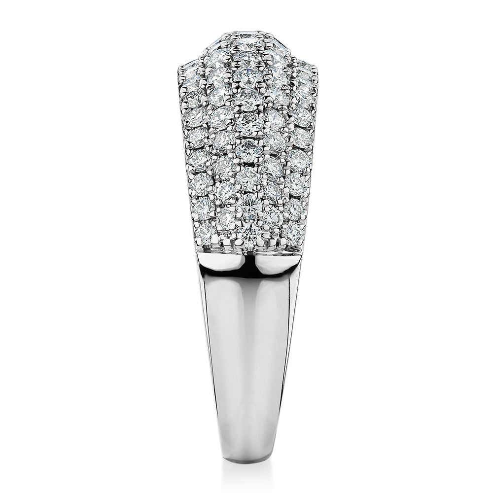 Signature Simulant Diamond 1.00 carat* TW round brilliant wedding or eternity band in 10 carat white gold