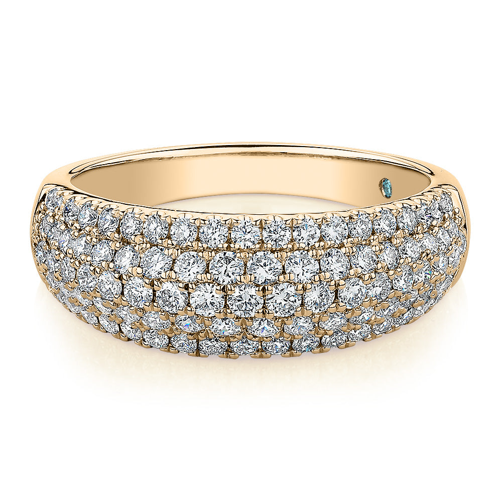 Premium Lab-Grown Diamond, 1.00 carat TW round brilliant dress ring in 18 carat yellow gold