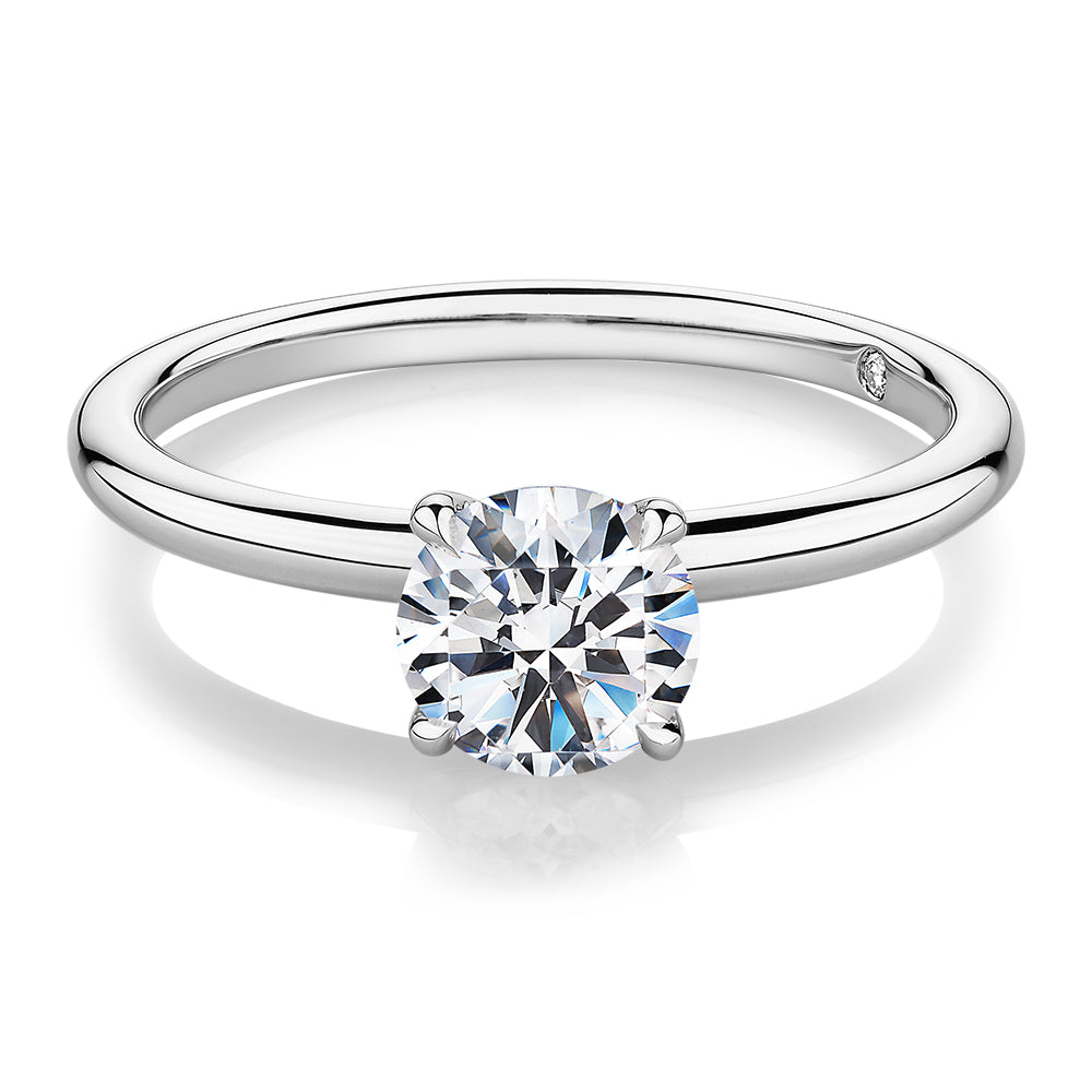 Premium Certified Lab-Grown Diamond, carat round brilliant solitaire  engagement ring in platinum
