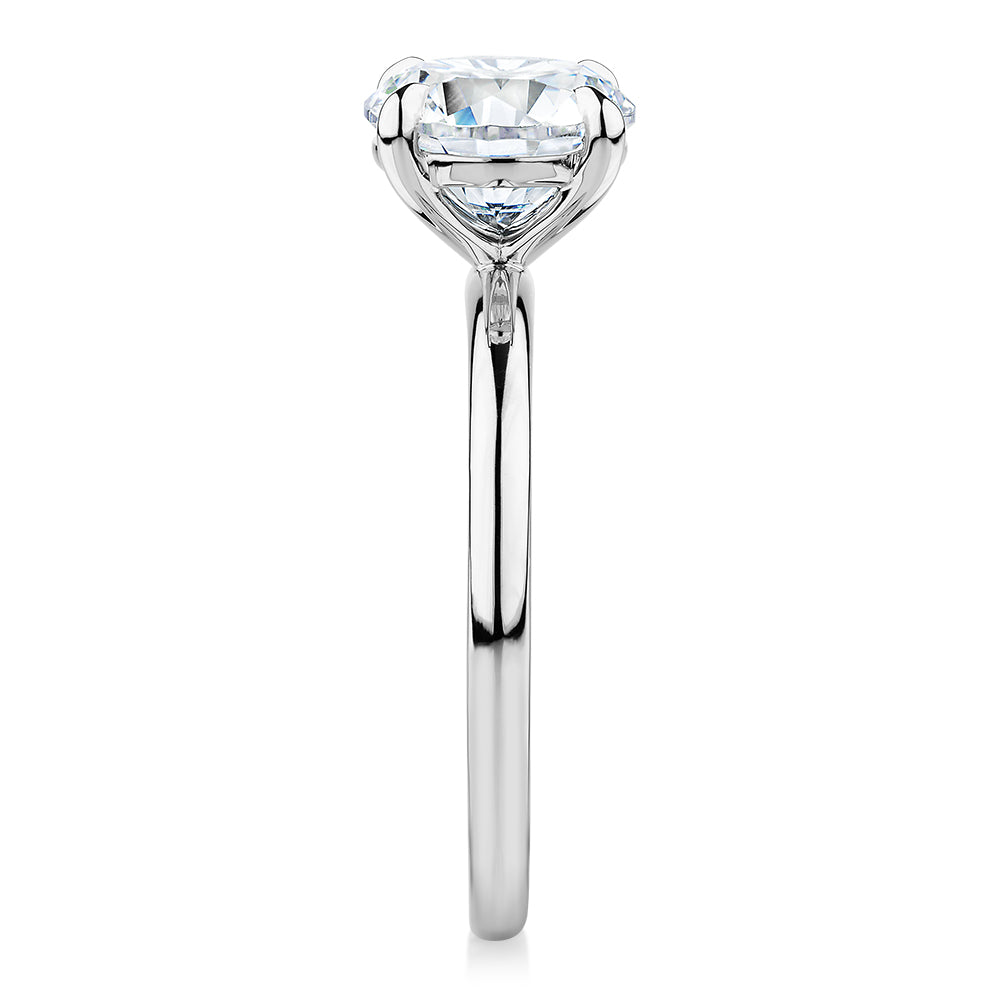 Signature Simulant Diamond 2.00 carat* round brilliant solitaire engagement ring in 14 carat white gold