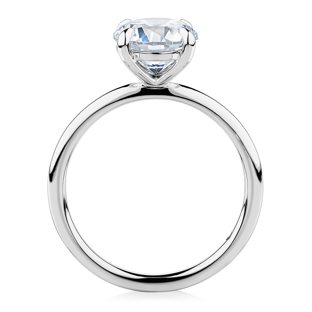 Signature Simulant Diamond 2.00 carat* round brilliant solitaire engagement ring in 14 carat white gold