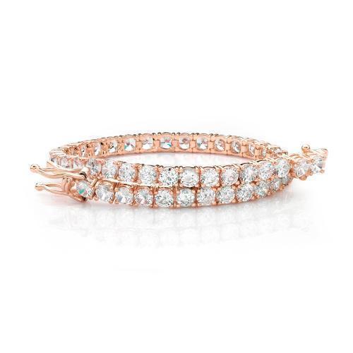 Round Brilliant tennis bracelet with 8.5 carats* of diamond simulants in 10 carat rose gold