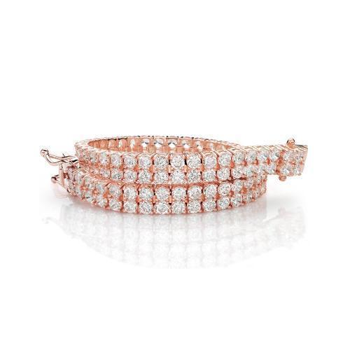 Round Brilliant tennis bracelet with 12.54 carats* of diamond simulants in 10 carat rose gold