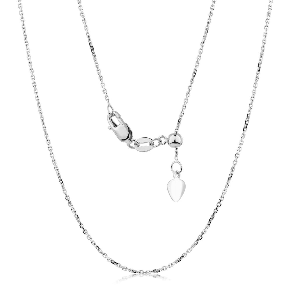 55CM adjustable cable chain in 10 carat white gold