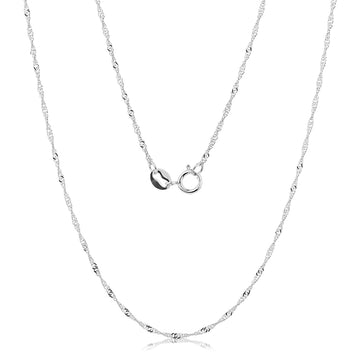 50CM singapore chain in 10 carat white gold