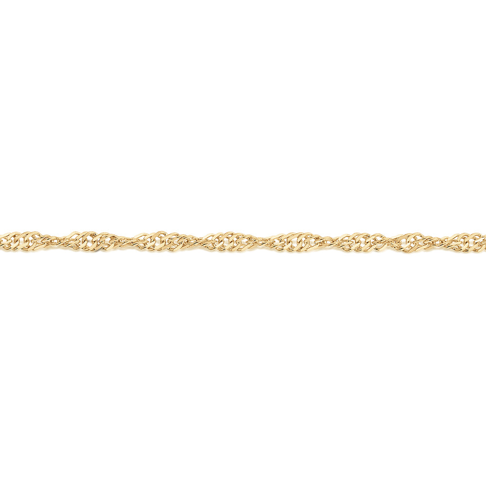 45CM singapore chain in 10 carat yellow gold