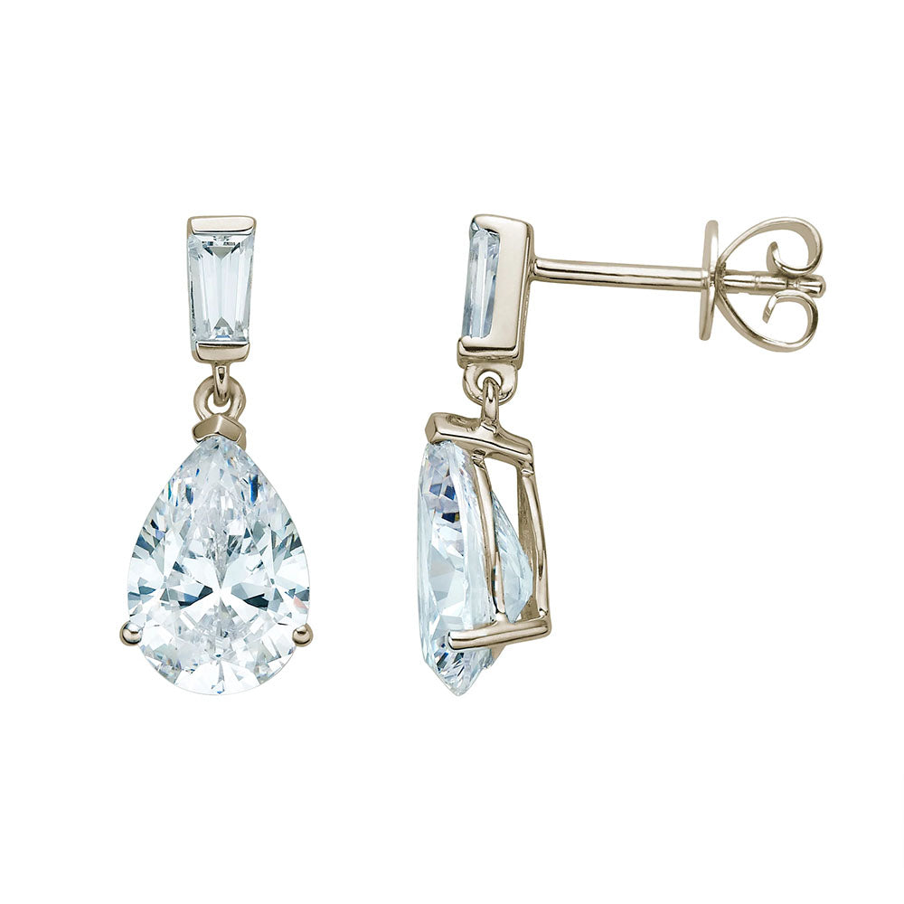 Baguette Diamond Pave Statement Drop Earrings – Bespoke Fine Jewelry Ltd