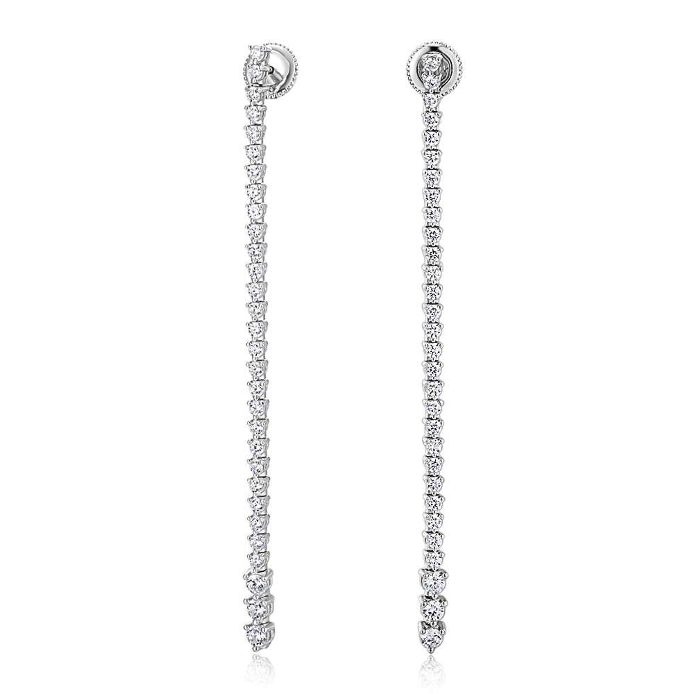 Round Brilliant drop earrings with 2.28 carats* of diamond simulants in sterling silver