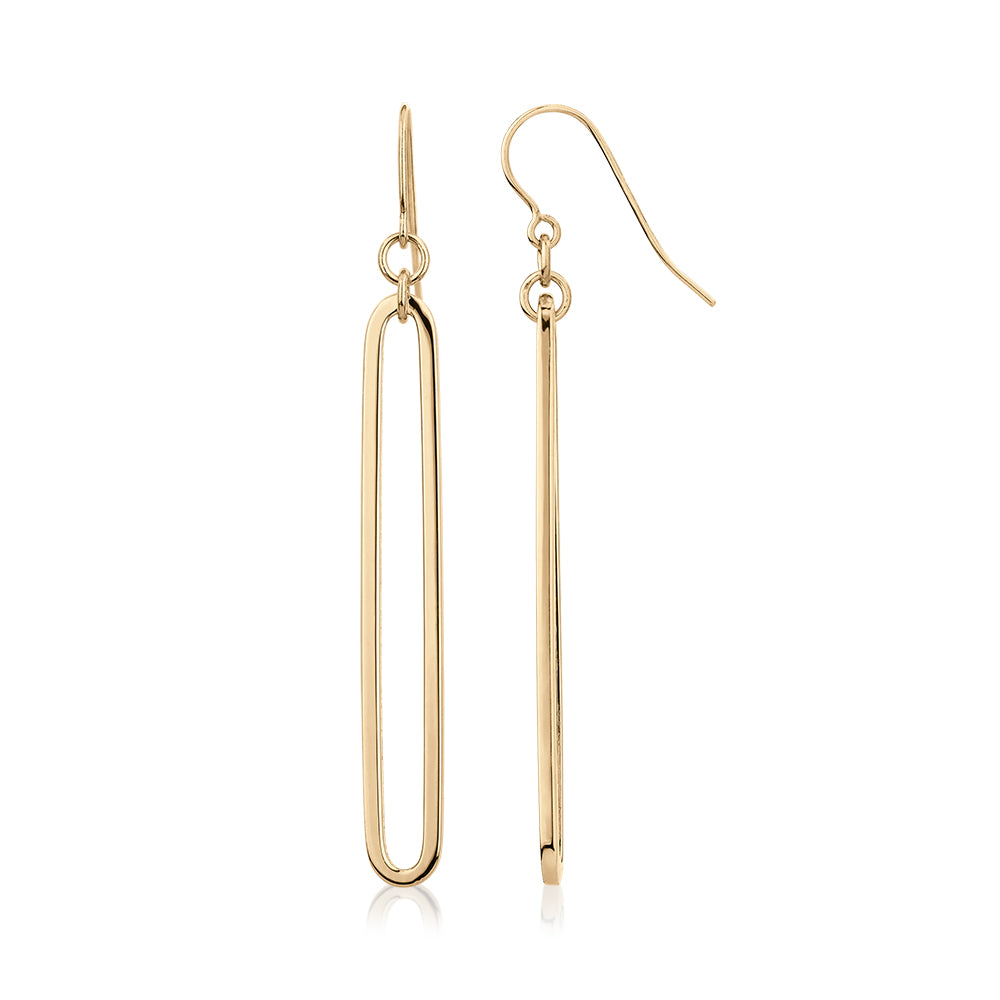 Drop earrings in 10 carat yellow gold
