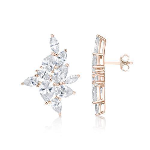 Pear and Marquise fancy earrings with 10.92 carats* of diamond simulants in 10 carat rose gold