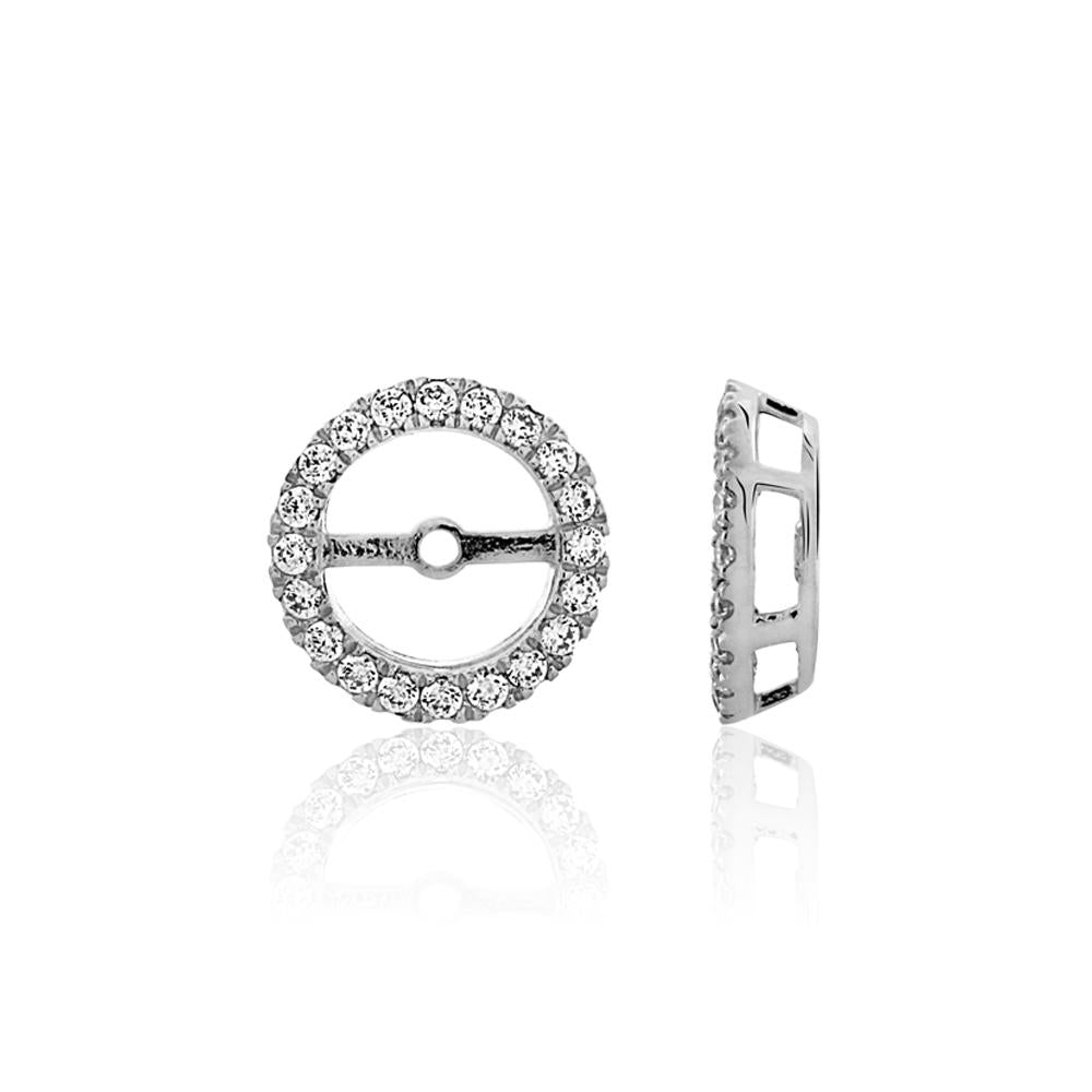 Halo earring enhancer with 0.4 carats* of diamond simulants in sterling silver