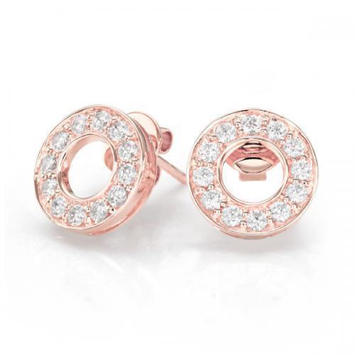 Round Brilliant stud earrings with 0.48 carats* of diamond simulants in 10 carat rose gold