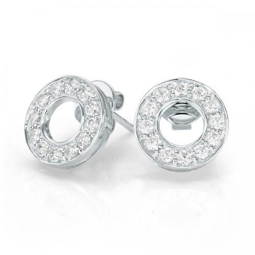 Round Brilliant stud earrings with 0.48 carats* of diamond simulants in 10 carat white gold